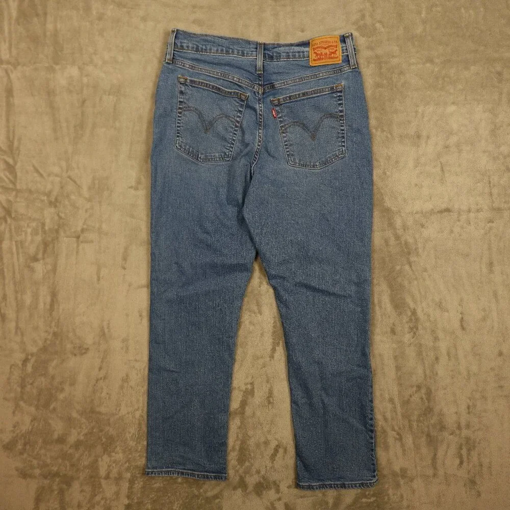 Levi's jeans wedgie straight women's 32 light wash blue red tab‎
